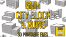 6mm City Block & Ruins 3D Printable Buildings