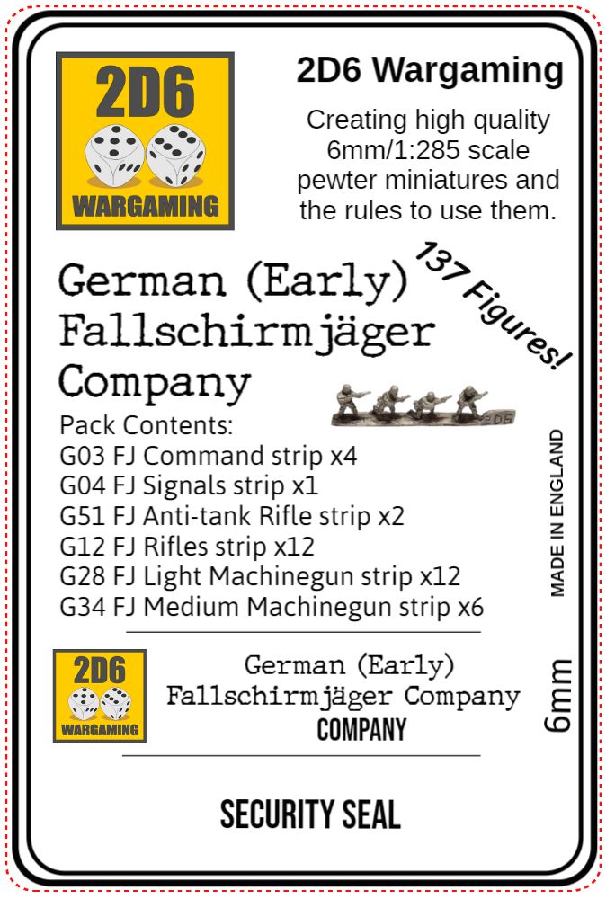 Ger Inf Fallschirmjäger Infantry Company (Early) PACK