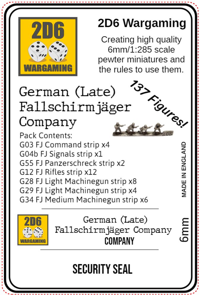 Ger Inf Fallschirmjäger Infantry Company (Late) PACK