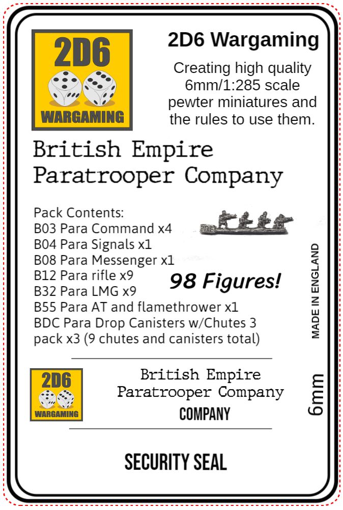 British Empire Paratrooper Company PACK