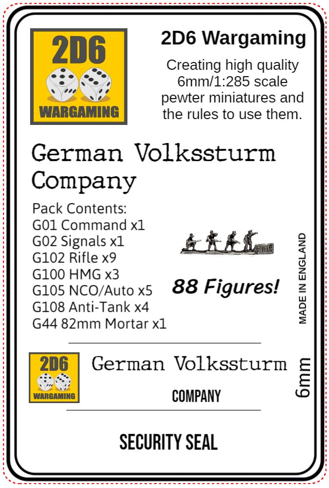 Ger Inf German Volkssturm Infantry Company PACK